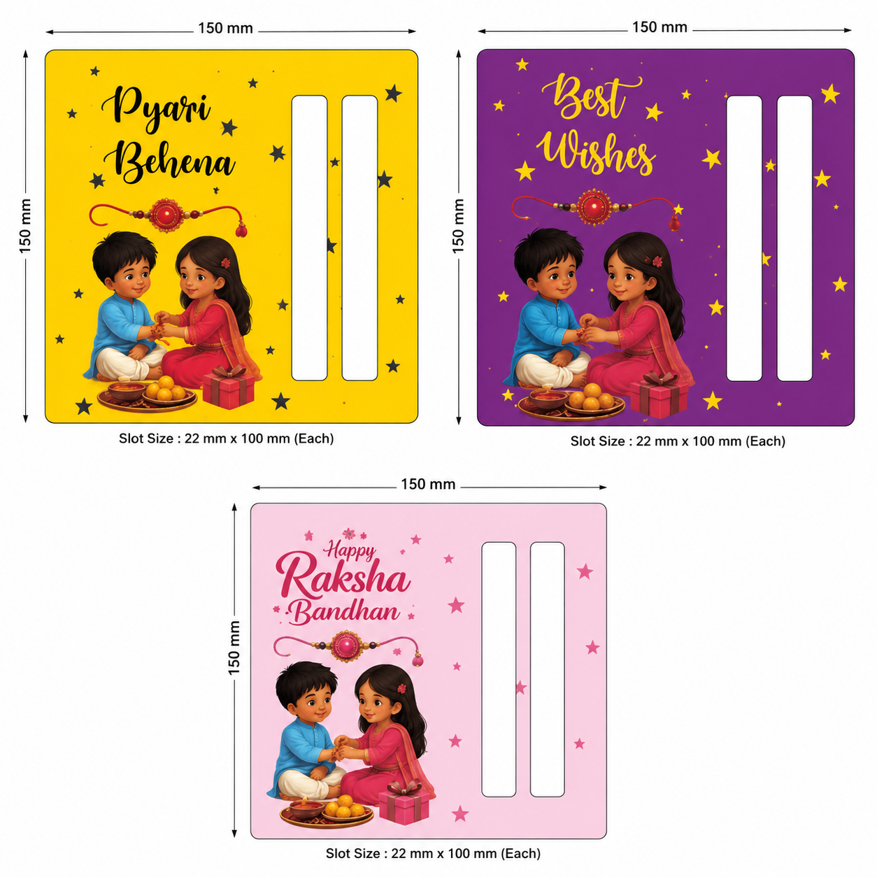 Premium MDF Raksha Bandhan Money Holder Card | Cash Gift Envelope for Brother /Sister 2
