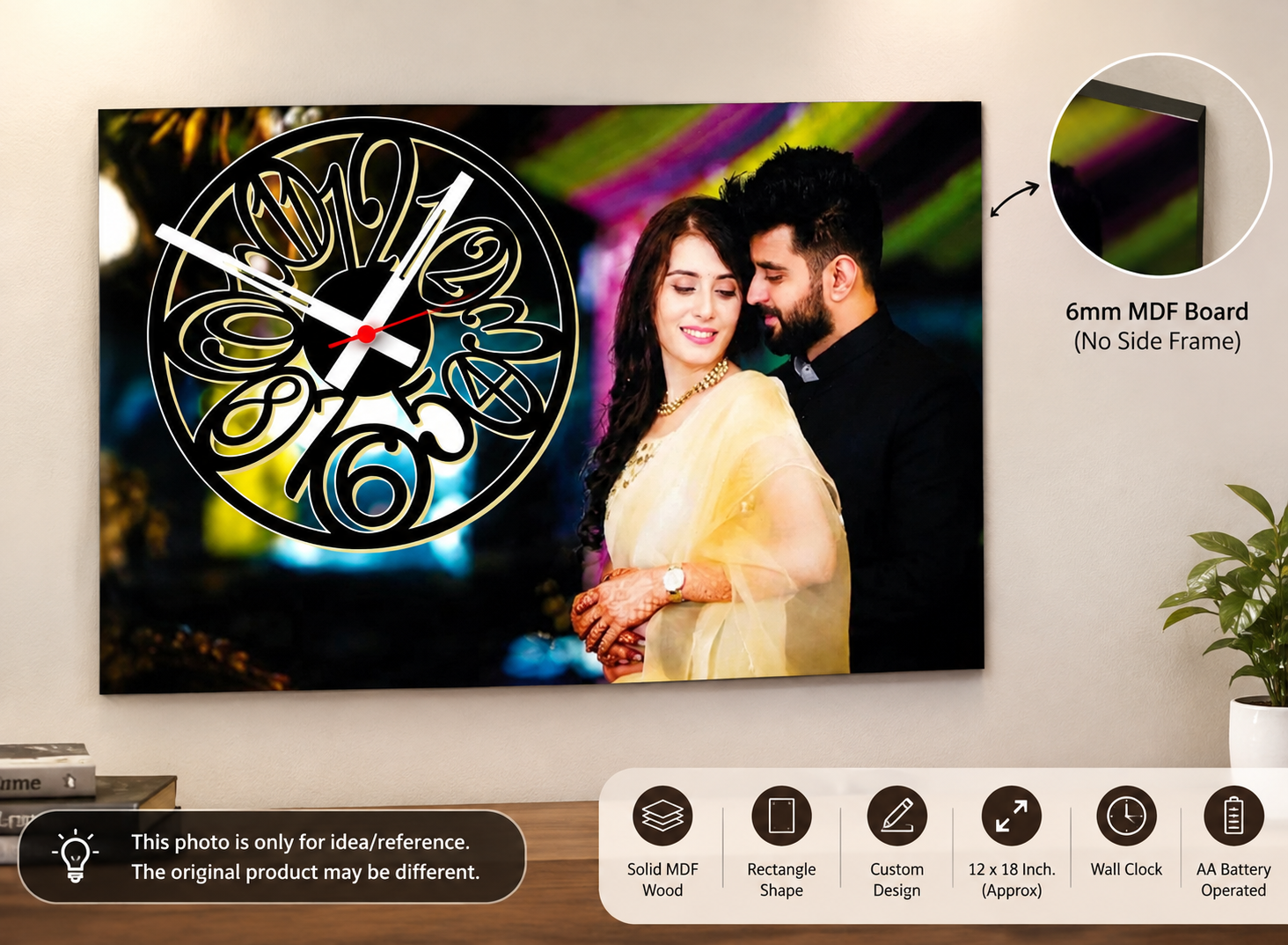 Personalized Couple Photo Wall Clock