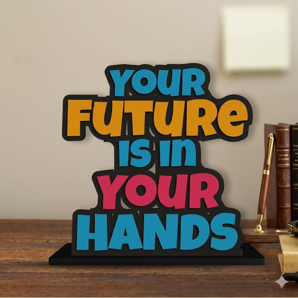 Premium Wooden Motivational Desk Decor 2