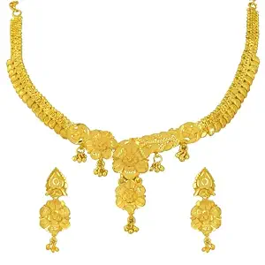 Women's One Gram Gold Necklace Set  Micro Plated Jewellery