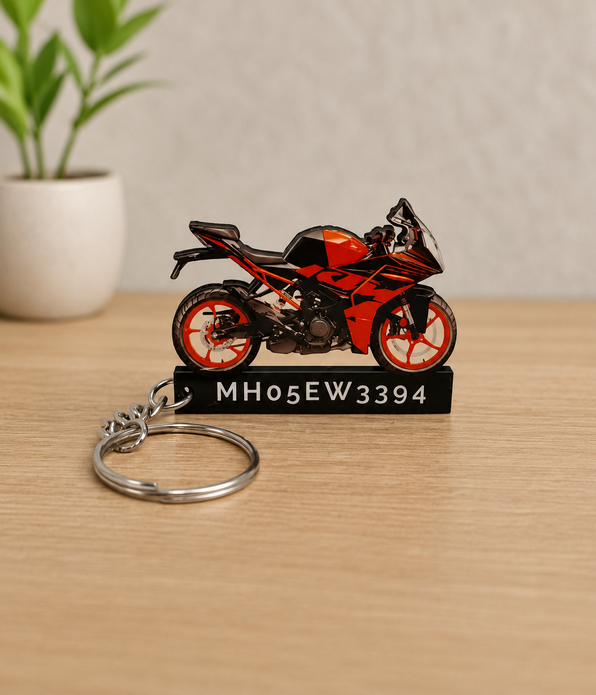 Personalized Bike Number Plate Keychain | Custom Motorcycle Acrylic Keyring
